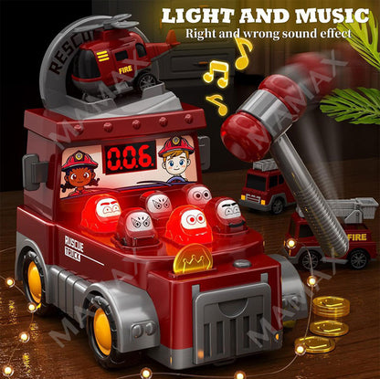 Whac-A-Mole Truck Toy★Firefighter/Police/Construction Car✅1 FREE RADOM MINI CAR🎁