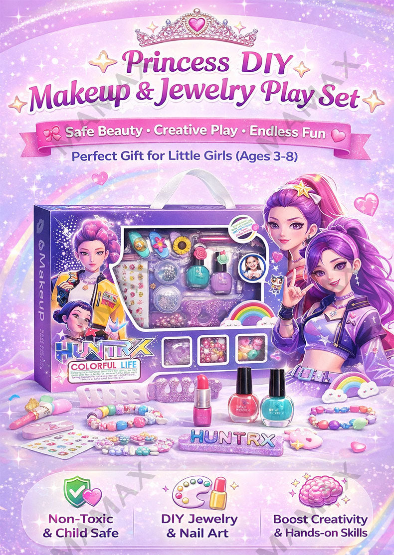 K-Pop Demon Hunters DIY Makeup&Jewelry Play Set for Girls★Non-Toxic
