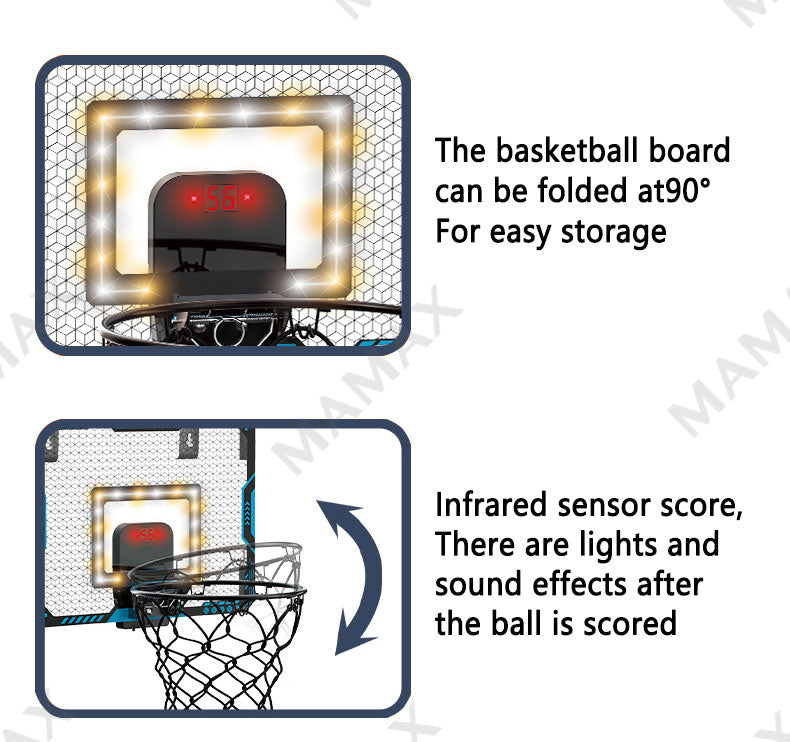 Electronic Foldable Scoring Basketball Board/Hoop With Lights Effects&Music