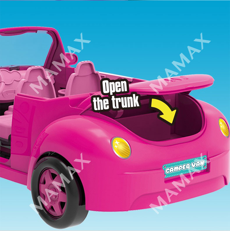 Super Cute Kids Fun Cabriolet Pink Sport Car With 1 Random Puppy