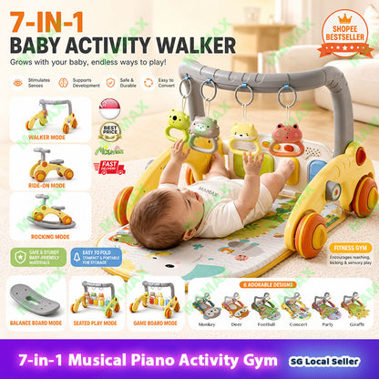 MAMAX【SG Ready Stock】7-in-1 Multi-Functional Musical Piano Activity Gym With Walker★