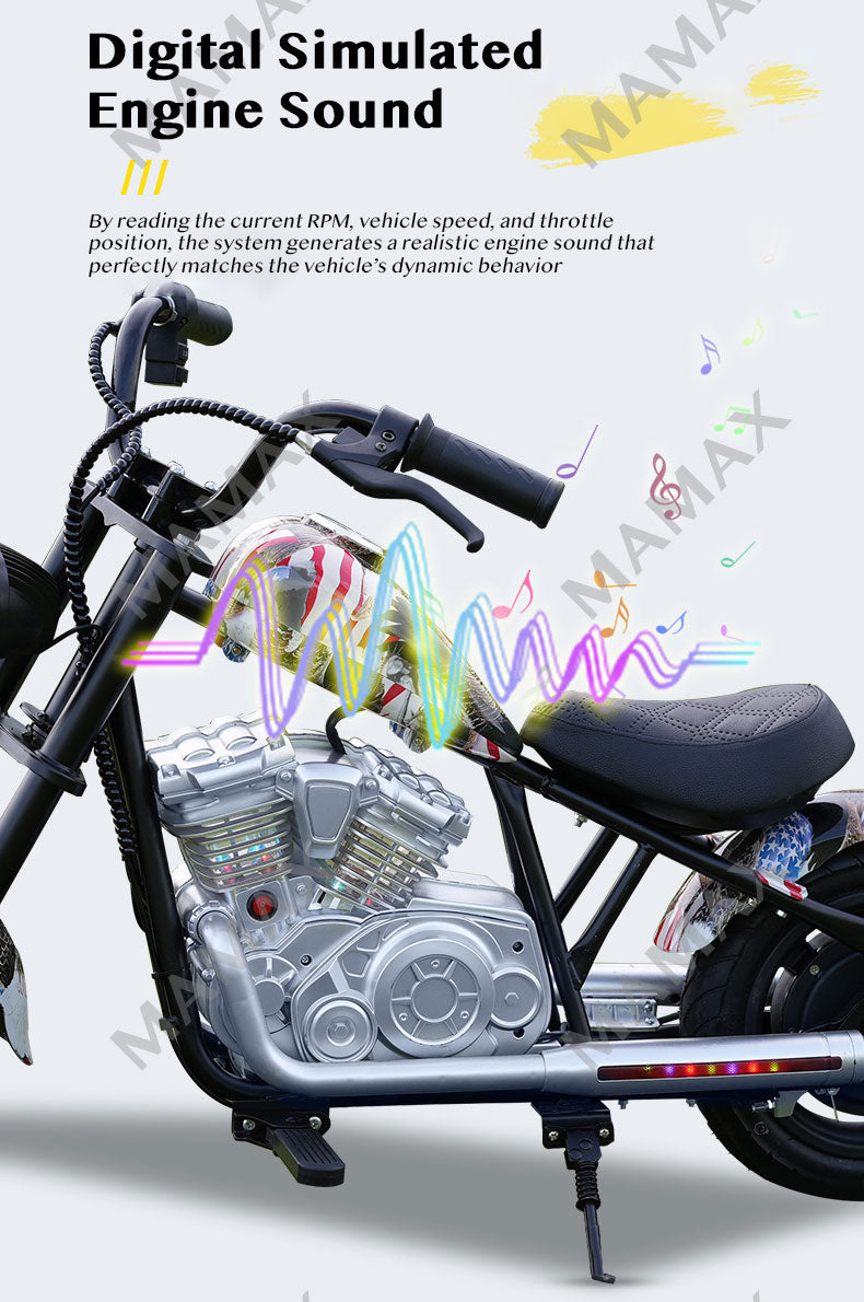 Premium Retro Harley-Style 22.2V 2-Wheel Kids Electric Motorcycle★Children Ride On Bike✅Fully Assembled✅Lithium Battery✅