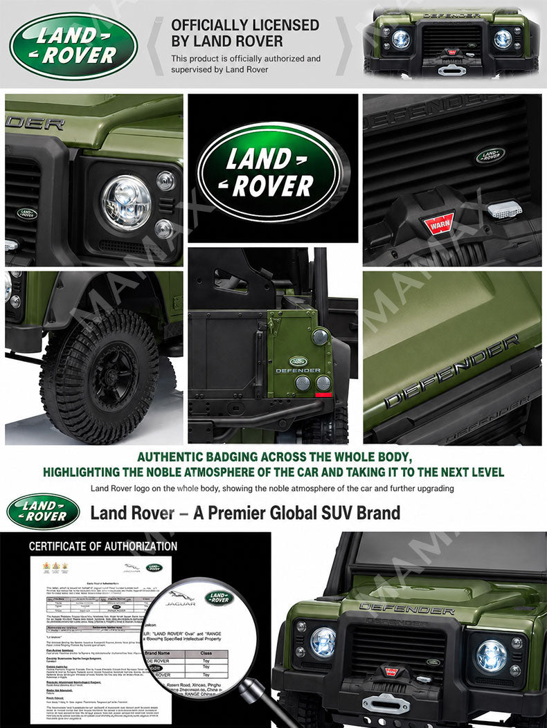 MAMAX🔥NEW🔥Officially Licensed Land Rover Defender Kids Ride On Car★