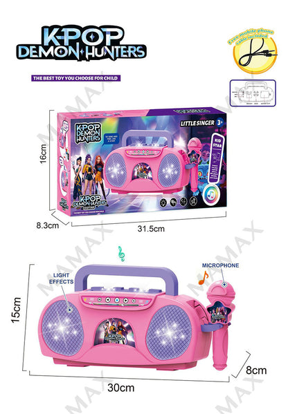 Kids K-Pop Demon Hunters Music Toy★Light-Up Guitar✅Microphone✅Singing Machine/Boombox
