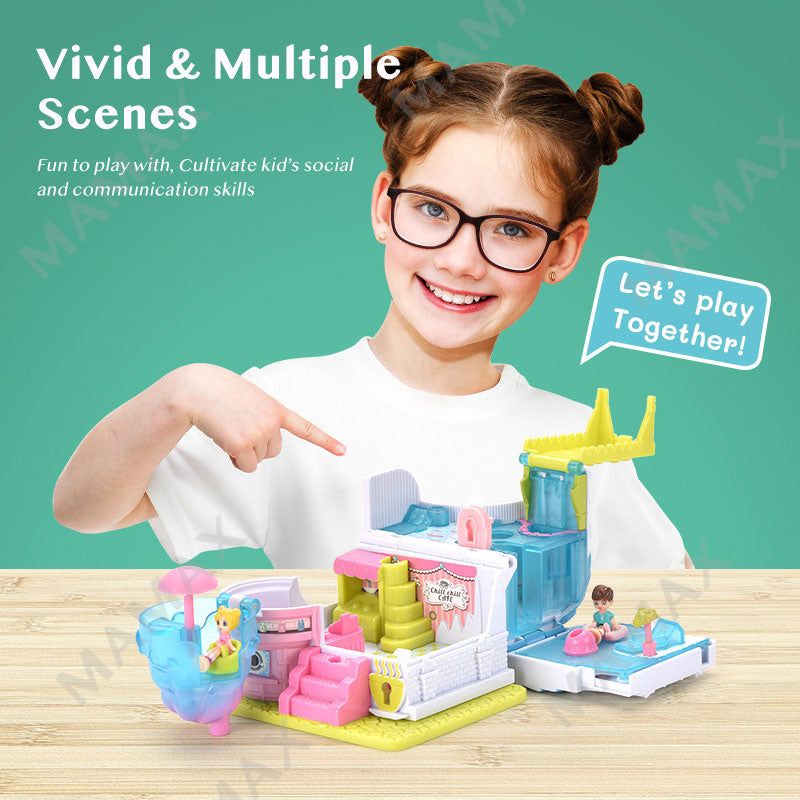 Kids 6-Themed Design 3D Surprise Mini Multi-Storey Treasure House Toy Set With Lights&Music&Keys