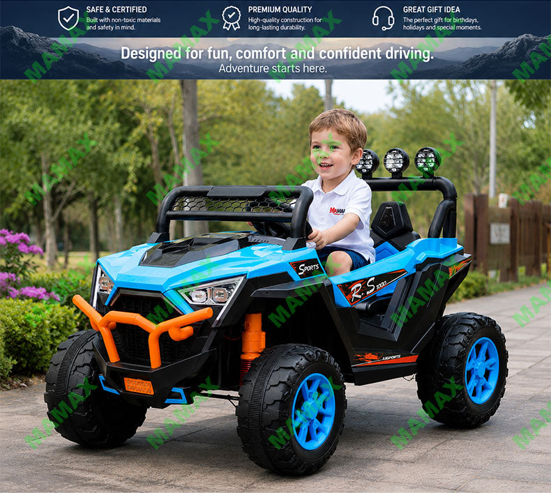 MAMAX🔥NEW🔥Super Large 24V Kids Electric Ride On Car 2 Seater Off-Road Adventure UTV with Remote Control★