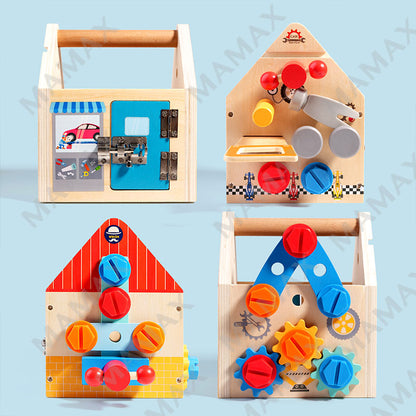 32pcs Kids Wooden Construction Tools Kit House Toy Set