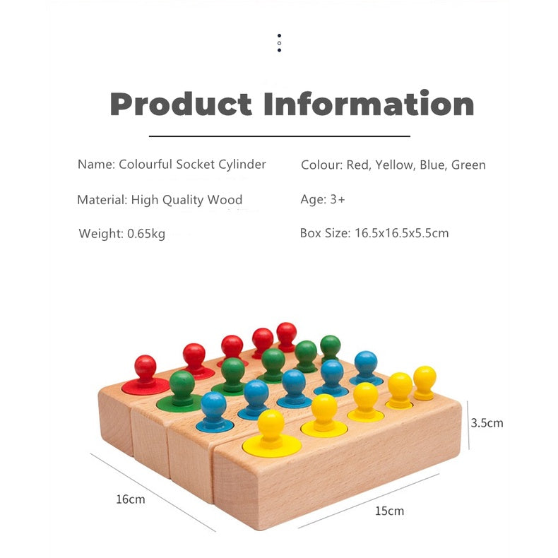 Wooden Socket Cylinder Educational Montessori Toy