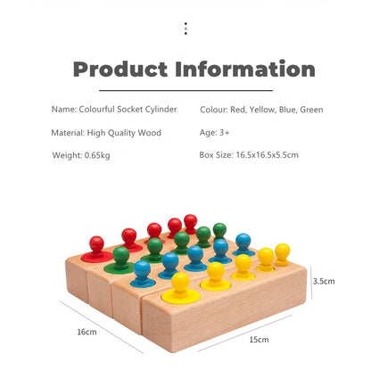 Wooden Socket Cylinder Educational Montessori Toy