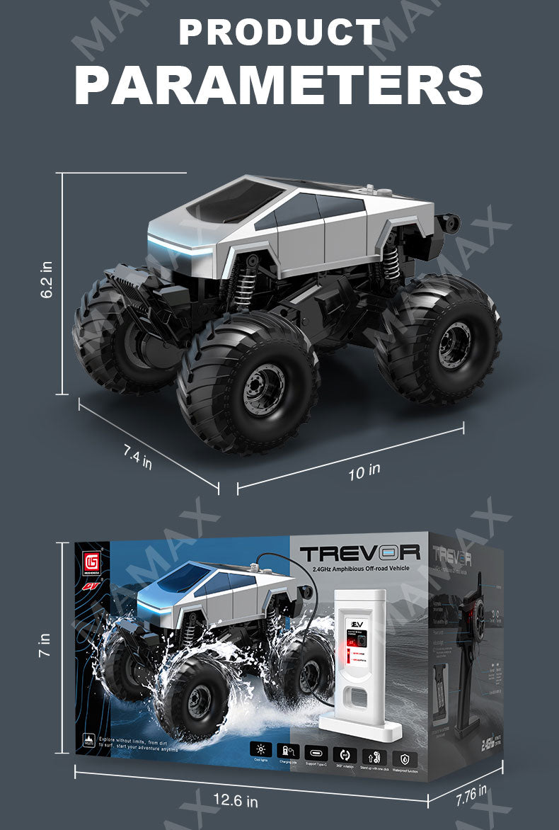 Tesla CyberTruck Remote Control Amphibious Off-Road Vehicle With Type C Direct Charging&Charging Pile★360° Rotation