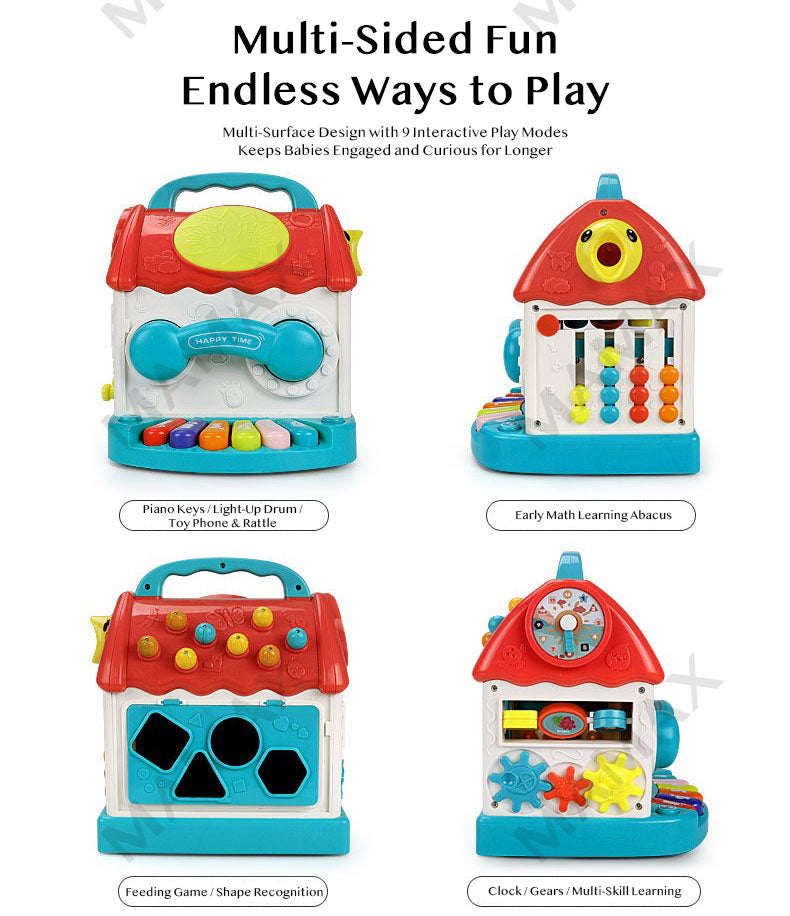 7-in-1 Multifunctional Activity House for Toddlers★Early Learning Music&Shape Toy✅18 Months+✅
