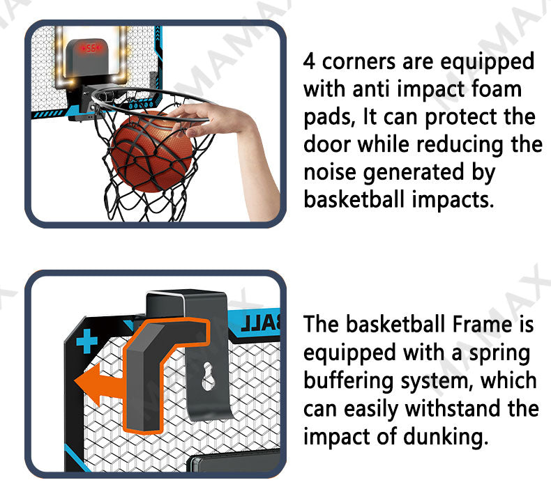 Electronic Foldable Scoring Basketball Board/Hoop With Lights Effects&Music