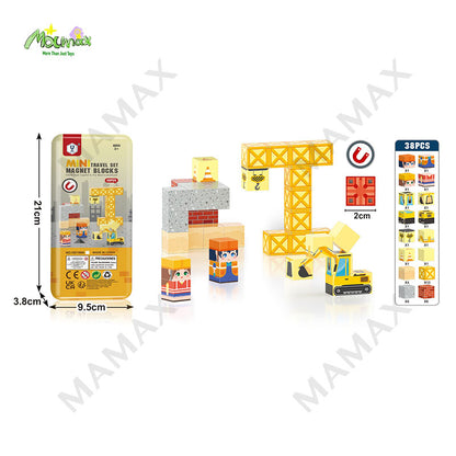 Mini Magnetic Blocks Travel Set Portable Tin Box★Educational Building Toy for Kids✅5 Themed✅