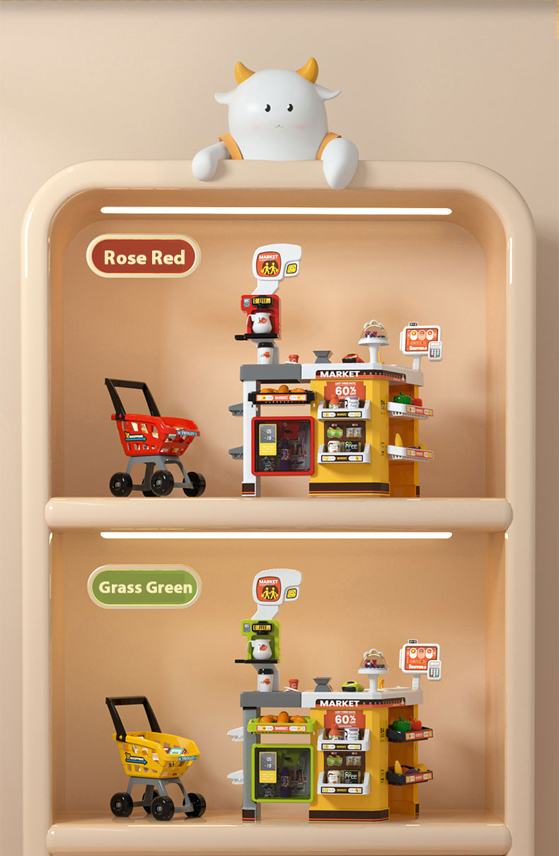 Multi-functional Supermarket + Shopping Cart Playset