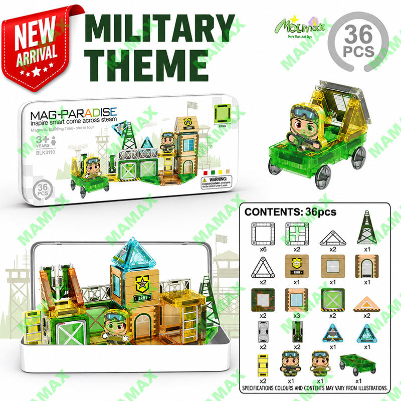 Themed Mini Magnetic Tiles Set 32/35Pcs★Portable Tin Box✅