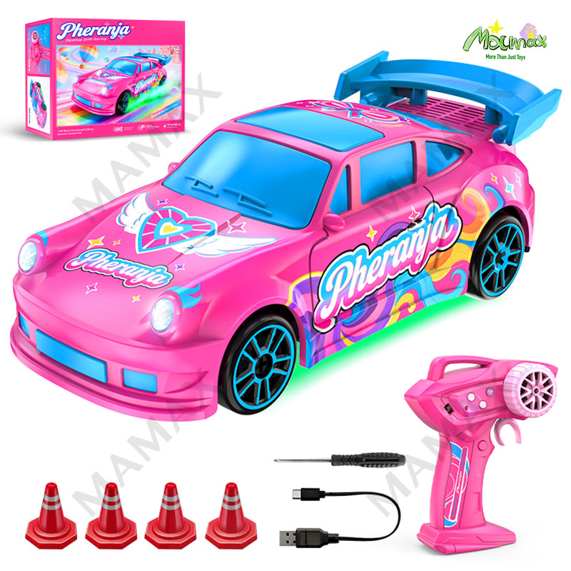 1/64 Micro Simulated Drifting Remote Control Car With Light Effects★Type-C Direct Charging✅FREE 4 Road Cones Included🚧