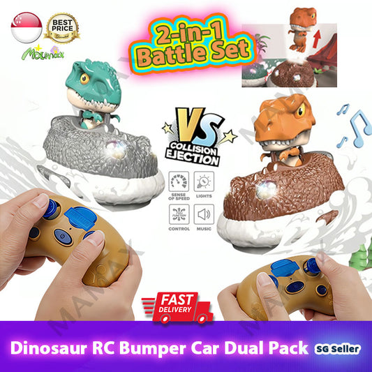 Mini Dinosaur Remote Control Bumper Car Battle Set Dual Pack With Lights & Sound Effects★