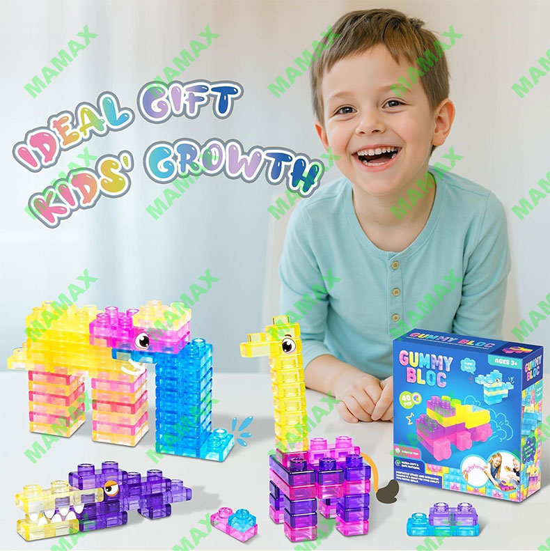 Soft Jelly Building Blocks 40 pcs Creative Building Fun For Ages 3+