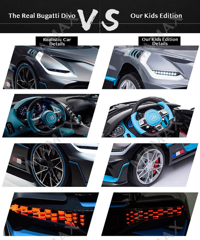 🔥NEW🔥Official Licensed Bugatti Divo Large Size Kids Electric Ride On Toy Car