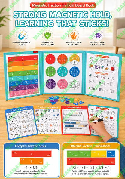 Magnetic Fraction Learning Board Play Book★Math Manipulatives Educational Toy✅