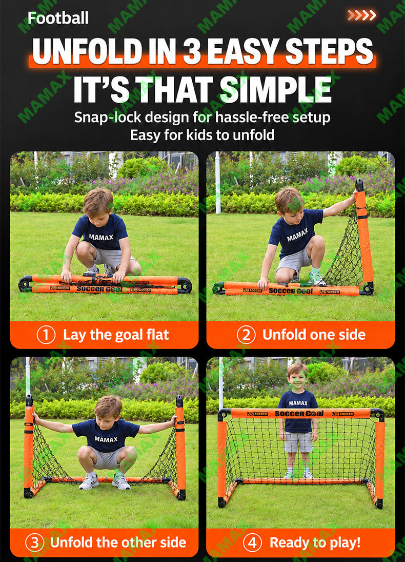 MAMAX【SG Ready Stock】120CM Foldable Kids Football Goal Soccer Goal Net With Storage Bag★