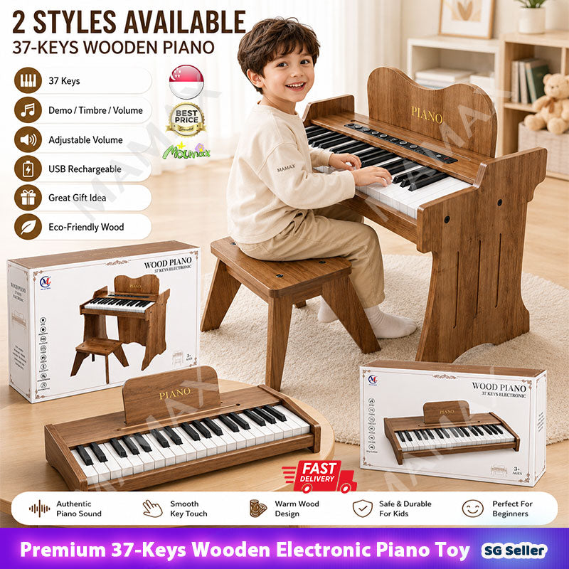 Premium 37 Keys Wooden Electronic Piano for Kids★
