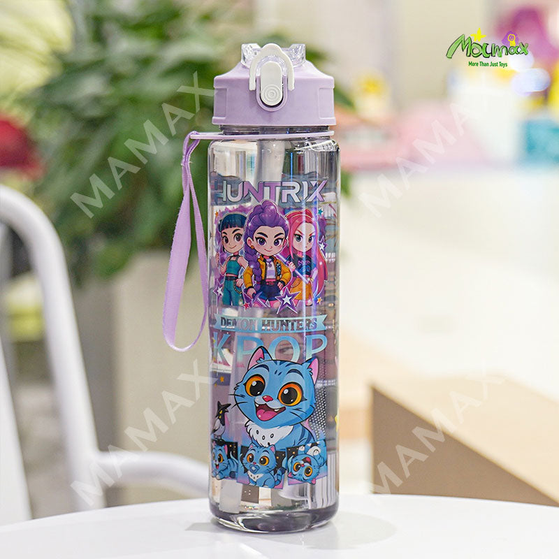750ml K-Pop Demon Hunters Water Bottle★One Touch Open✅Leakproof✅