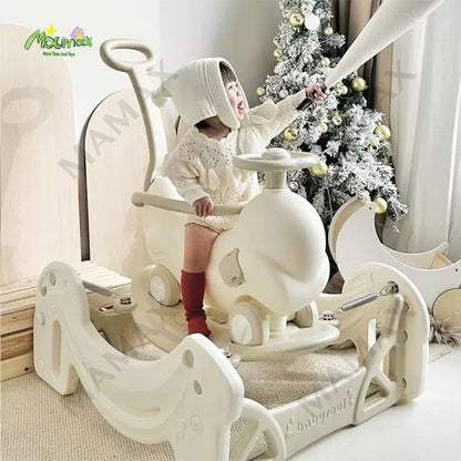 4-in-1 Baby Rocking Horse&Bouncer Combo Set★Rock➕Bounce➕Push➕Ride✅