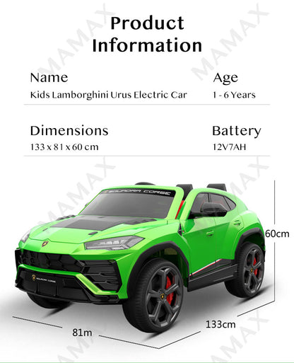 Large Size Kids Lamborghini Urus Licensed Electric Ride On 4WD Car With Remote Control