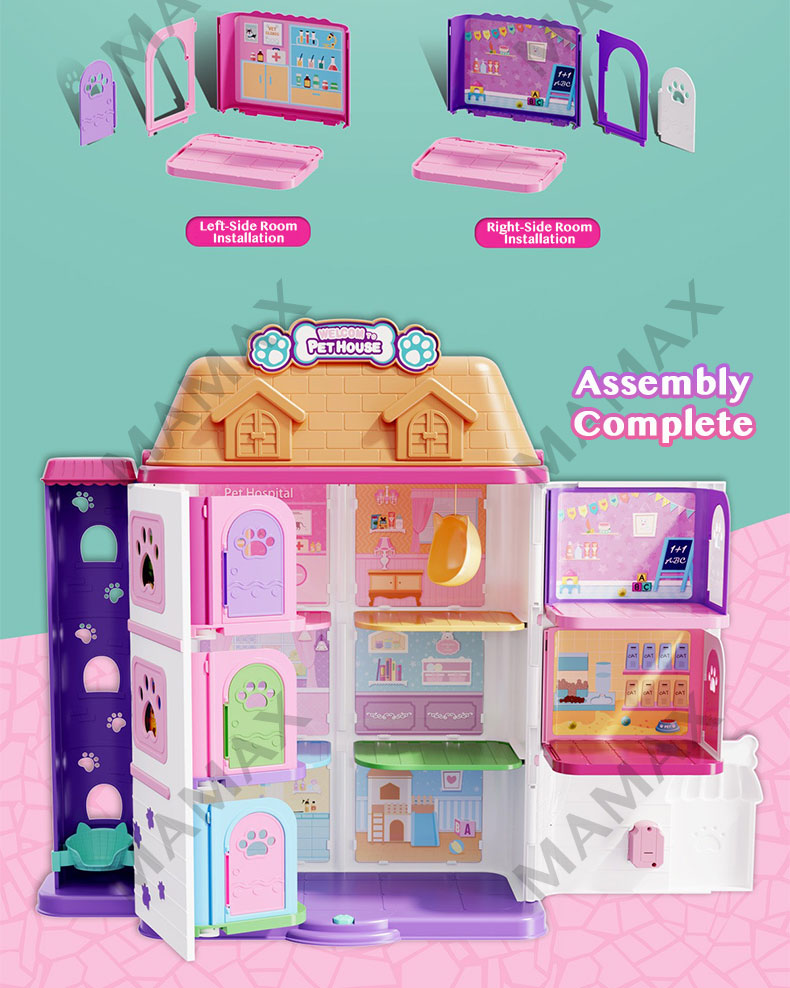 55cm Tall Large Size Luxurious Mega 3D Pet Play House With Elevator
