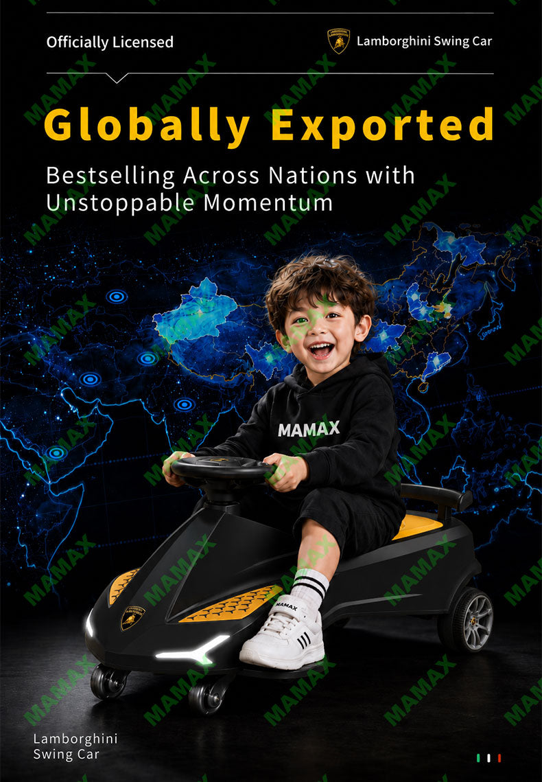 Lamborghini Official Licensed Kids Swing Car★360° Wiggle Ride-On✅