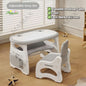 Kids Cute Hippo Multifunctional Adjustable Study Table + Chair Set With FREE Marker& Eraser