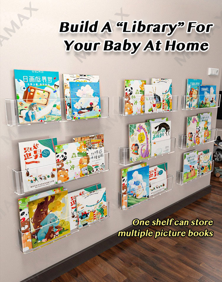 No-Drilling On Walls Minimalist Kids Floating Book Storage/Display Rack