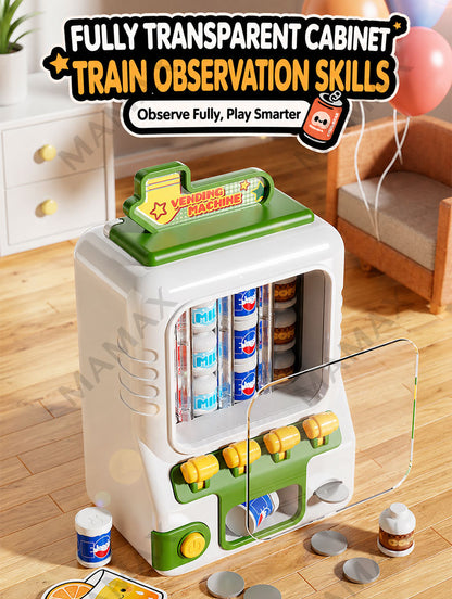 Large Size Kids Drink Vending Machine Toy★Coin Insert Pretend Play Set✅With Light & Sound✅