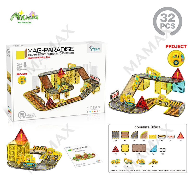 Large Magnetic Building Tiles Set for Kids 3+