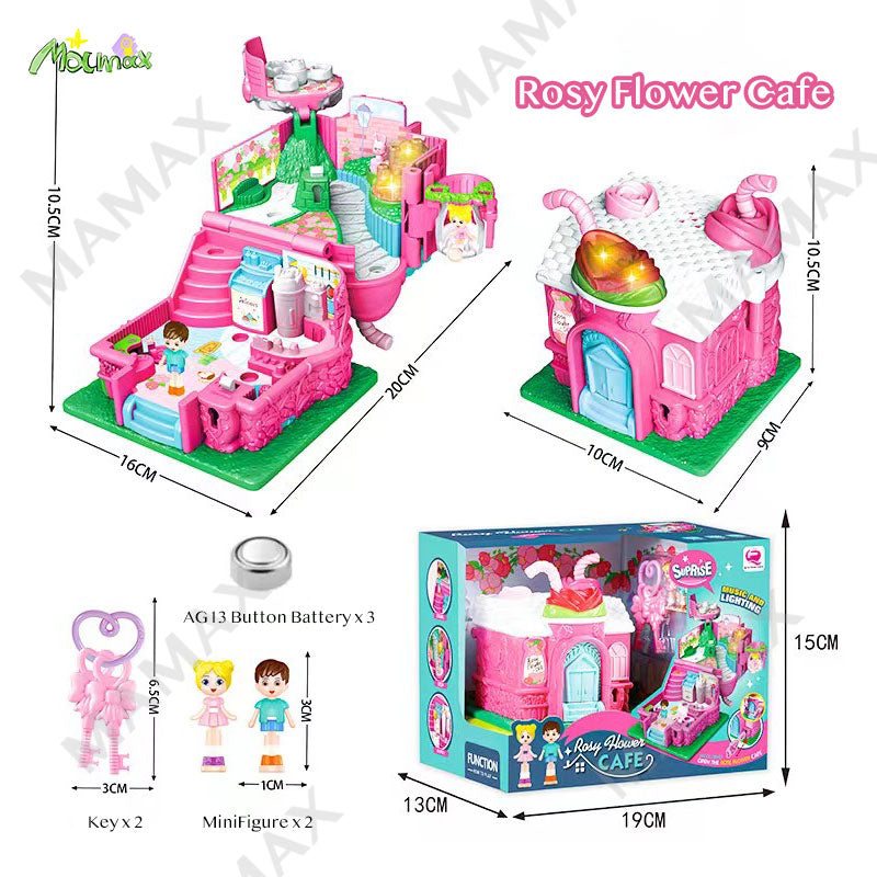 Kids 6-Themed Design 3D Surprise Mini Multi-Storey Treasure House Toy Set With Lights&Music&Keys