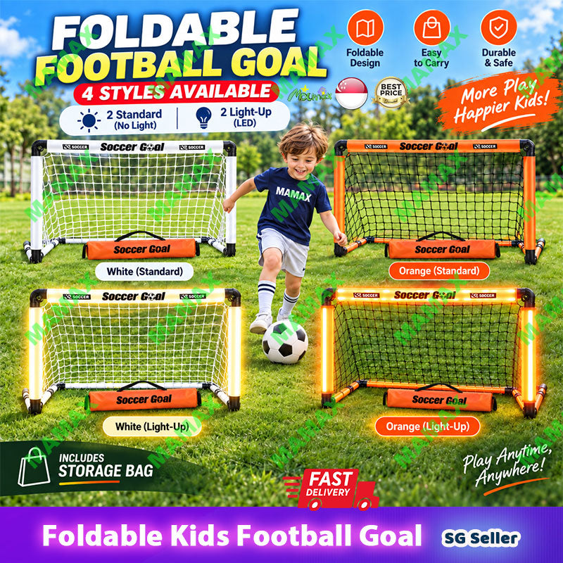 MAMAX【SG Ready Stock】120CM Foldable Kids Football Goal Soccer Goal Net With Storage Bag★