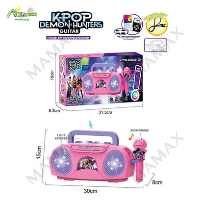 Kids K-Pop Demon Hunters Music Toy★Light-Up Guitar✅Microphone✅Singing Machine/Boombox