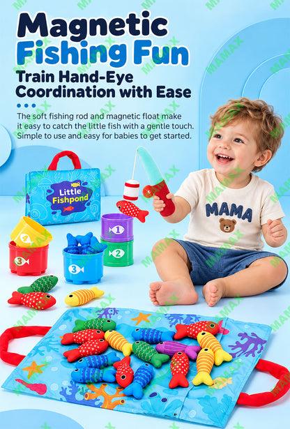 MAMAX【SG Ready Stock】22PCS Magnetic Fishing Toy Set with Storage Bag for Toddlers Kids★