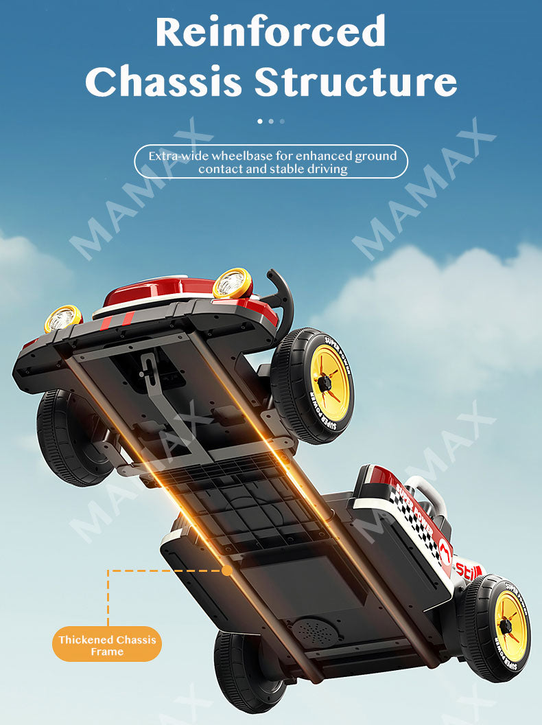 🎉NEW🎉24V Kids Electric Mario Drfiting Retractable-Length Go-Kart With Remote Control➕Music➕LED Lighting★