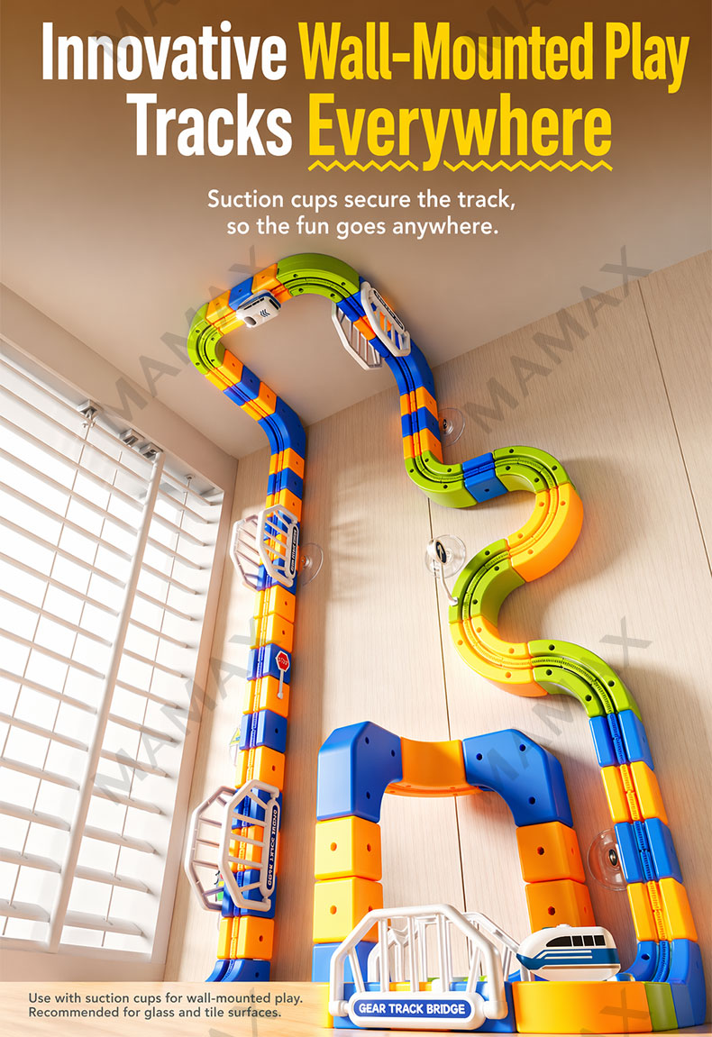 Kids DIY Motorized Track Car Toy Set★Anti-Gravity Electric Train✅USB Rechargeable Educational Toy✅