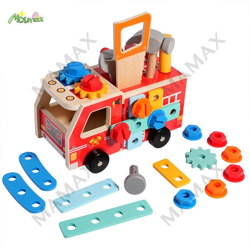 Kids Wooden Tools Truck Toy Set★Educational Montessori Tool Cart