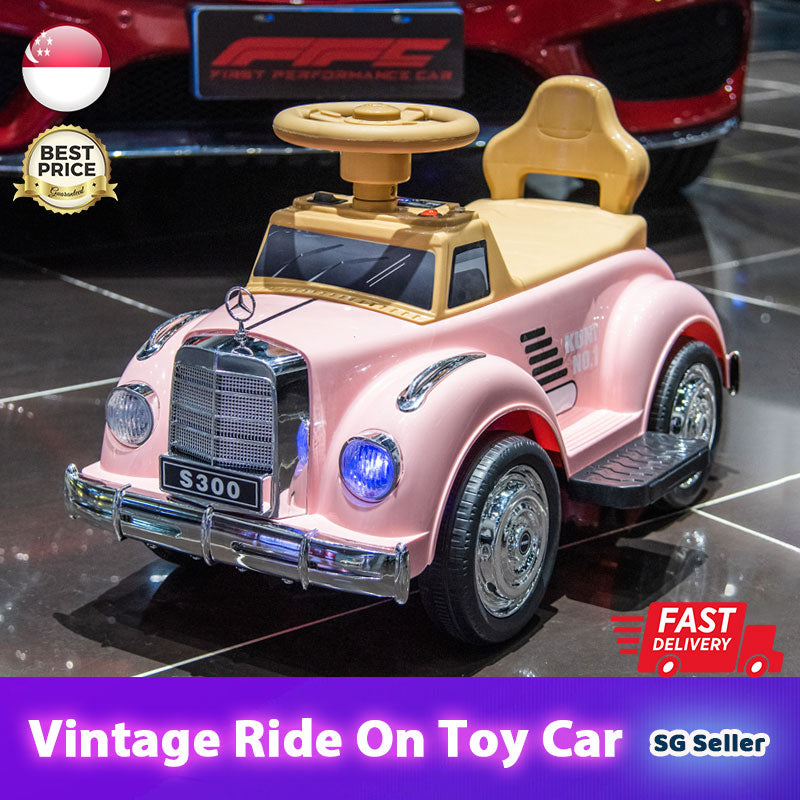 NEW Kids/Toddler Retro Ride On Push Toy Car with Music & LED Lights