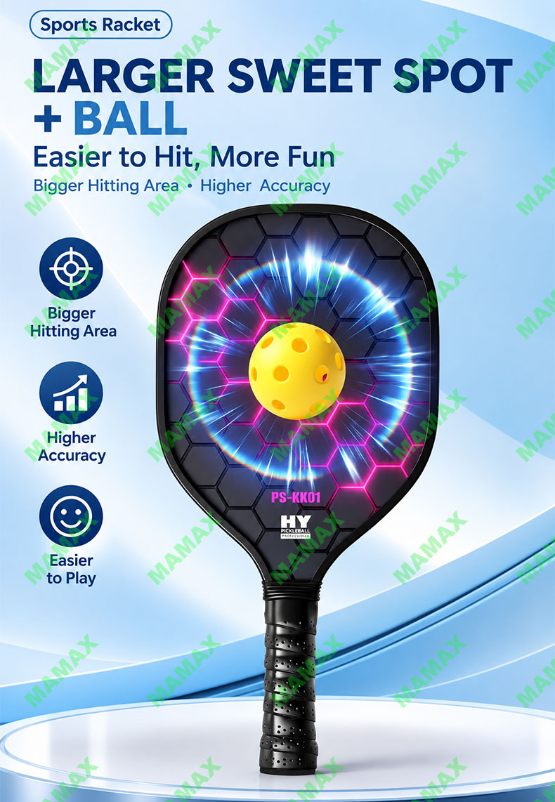 MAMAX【SG Ready Stock】Kids Lightweight Pickleball Set 2 Paddles+4 Balls+Storage Bag