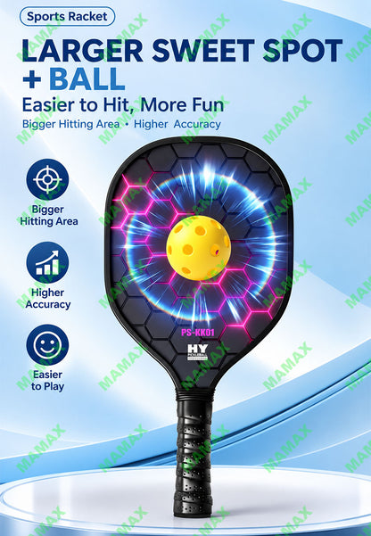 MAMAX【SG Ready Stock】Kids Lightweight Pickleball Set 2 Paddles+4 Balls+Storage Bag