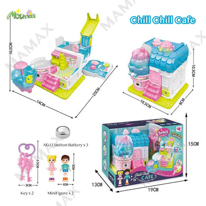 Kids 6-Themed Design 3D Surprise Mini Multi-Storey Treasure House Toy Set With Lights&Music&Keys