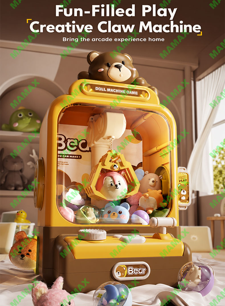 Kids Animal Claw Machine Toy★Battery Operated Mini Arcade Grabber with Sound Effects