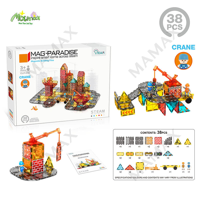 Large Magnetic Building Tiles Set for Kids 3+