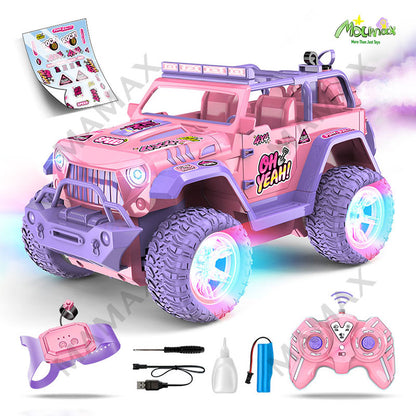 1:16 RC Off-Road Jeep Car Toy★Dual Remote Control✅LED Lights&Sound✅Fog Spray✅