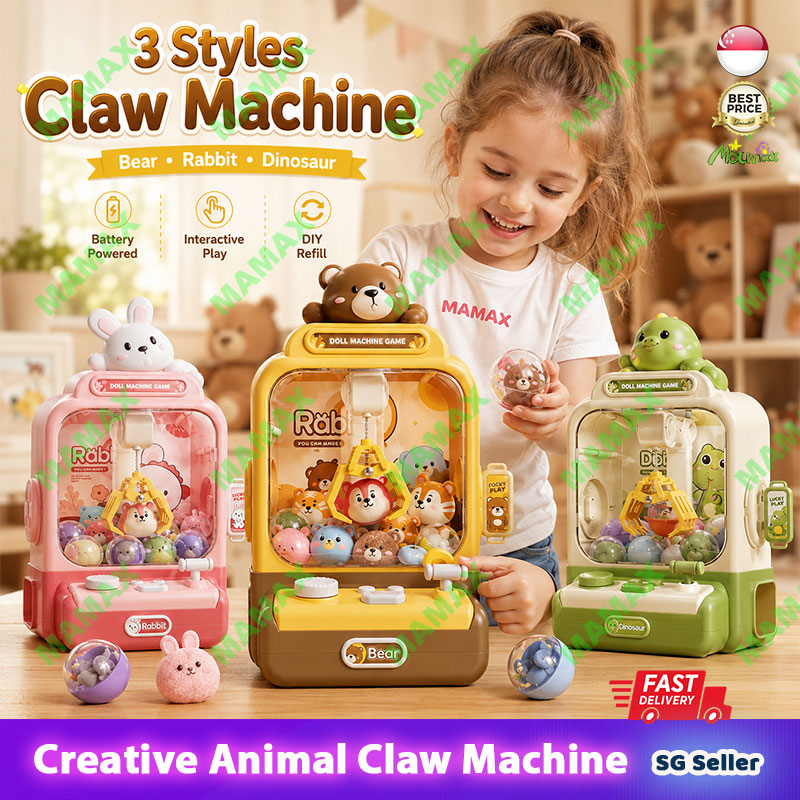 Kids Animal Claw Machine Toy★Battery Operated Mini Arcade Grabber with Sound Effects